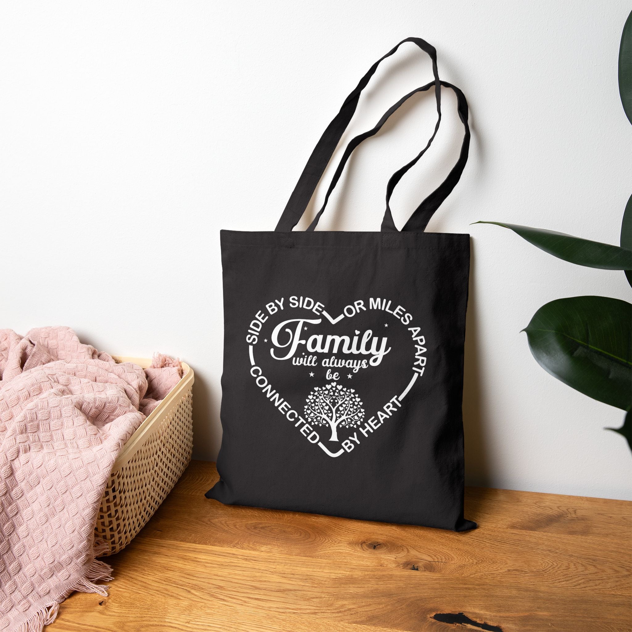 Side By Side Miles Apart Family Tote Bag