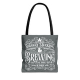 Snuggly Buckling Brewing Tote Bag