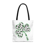 St Patricks Day Leopard Shamrock Tote Bag