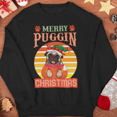 Pug Christmas Sweatshirt, Dog Lover Gift, Holiday Sweaters, Christmas Pugs Shirt, Pug In Santa Hat, Dog Mom Shirt, Santa Pug Shirt