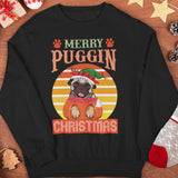 Pug Christmas Sweatshirt, Dog Lover Gift, Holiday Sweaters, Christmas Pugs Shirt, Pug In Santa Hat, Dog Mom Shirt, Santa Pug Shirt