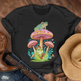 Cottagecore Toad T-Shirt, Frog Mushroom Tee, Vintage Style Botanical Shirt, Frog Playing Guitar, Dark Academia, Goblincore, Fairycore tee