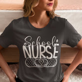 School Nurse Shirt Nurse TShirt School Shirts For Nurse Cute School Nurse Shirt Unisex Graphic Tees Women Trendy School Nurse V Neck Shirt