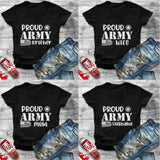 Custom Proud Army Family Shirts, USA Army Dad T-Shirt, Cool Army Family Outfits, Military Family Shirt, Graduation Tee, Personalized Name