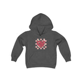 Valentine Retro Love Heart Kids Hoodie