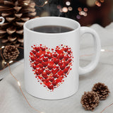 Valentines Day Double Red heart Mug