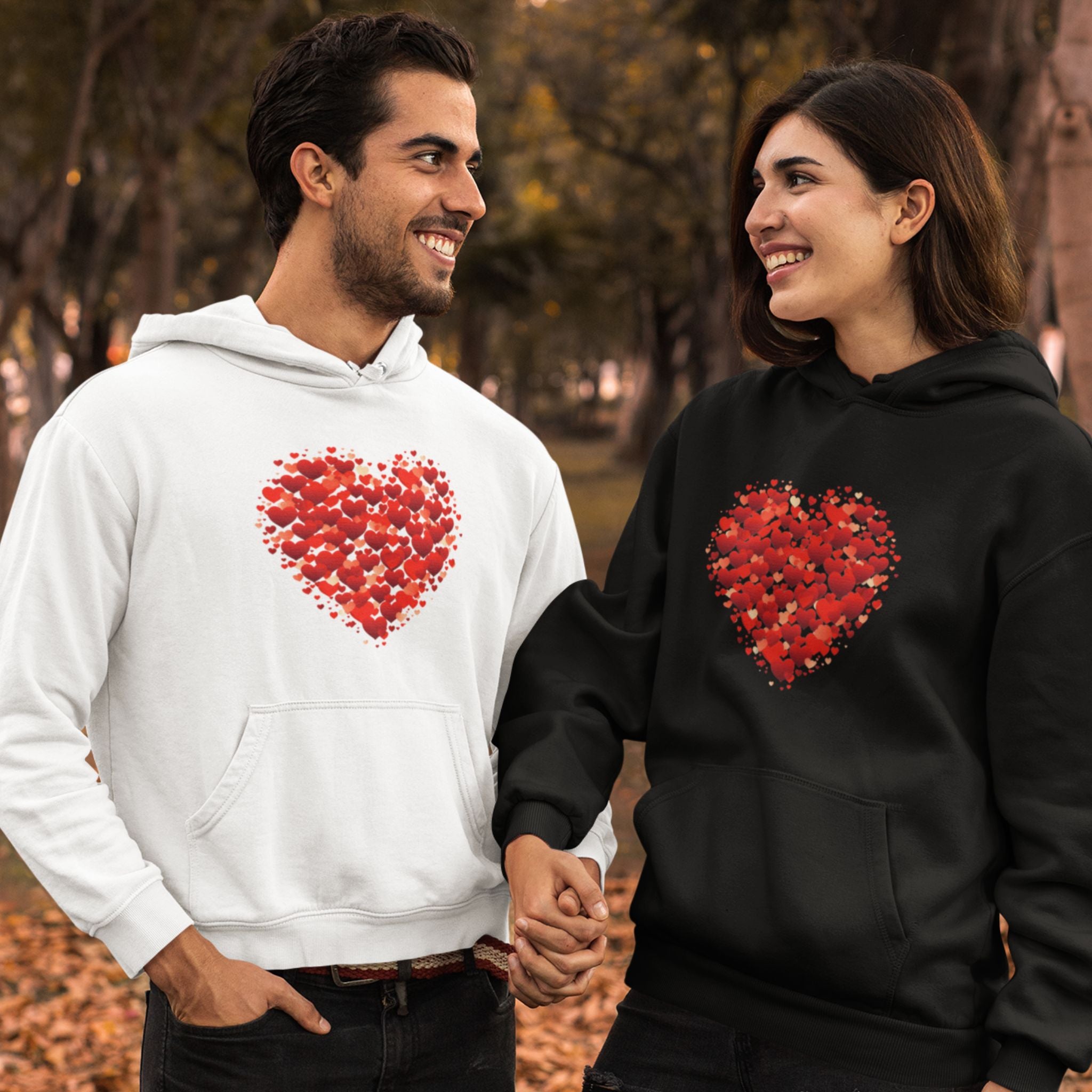 Valentines Day Red Double Heart Hoodie