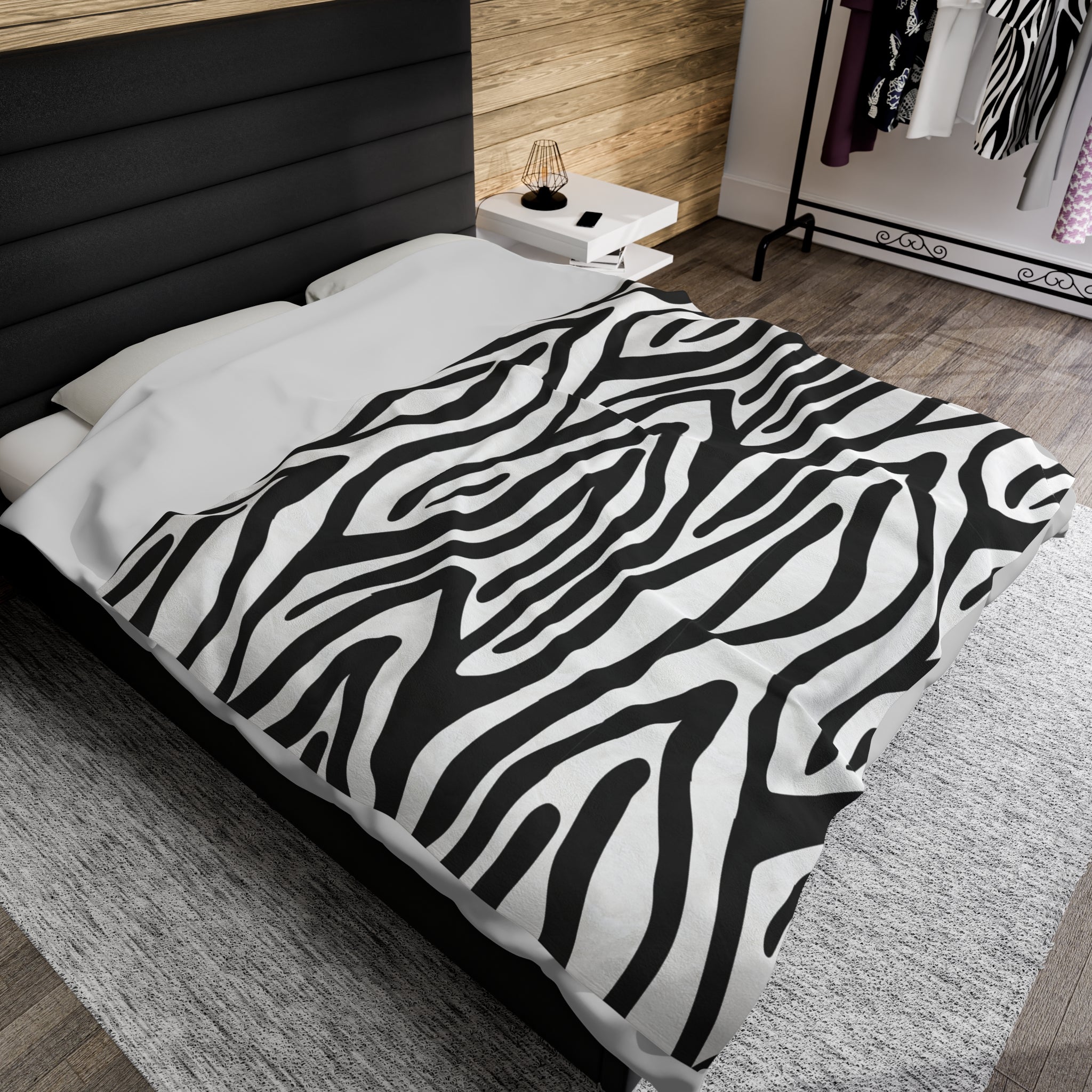 Zebra Stripes Velveteen Plush Blanket