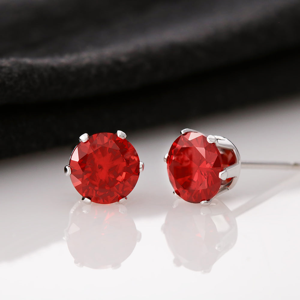 UNIDAZE Red Cubic Zirconia Earrings ShineOn Fulfillment P10018 PP01-BLK PROD-3643881 PT-1264 USER-188348