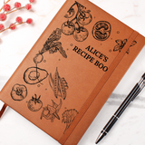 Customized Recipe Book Leather Journal, Custom Family Cookbooks, Anniversary, Birthday, Thanksgiving, Christmas, Mother's Day Gift for Wife, Mom, Dad, Grandma, Sister