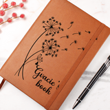 Custom Leather Journal, Dandelion Journal, Dandelion Notebook, Dandelion Diary, Personalized Gift for Her/Him, Gift for Mom/Dad, Thank You Gift