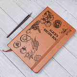 Customized Recipe Book Leather Journal, Custom Family Cookbooks, Anniversary, Birthday, Thanksgiving, Christmas, Mother's Day Gift for Wife, Mom, Dad, Grandma, Sister