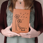 Custom Leather Journal, Dandelion Journal, Dandelion Notebook, Dandelion Diary, Personalized Gift for Her/Him, Gift for Mom/Dad, Thank You Gift