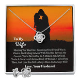 To My Wife Love knot Necklace & Earring Set, Anniversary gift for Wife, Wife Birthday Gift, Necklace for Wife