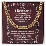 Cuban Chain Necklace for Brother, Brother Birthday Present, Meaningful Gift for Brother from Sister, Brother Christmas Gift, Brother Gifts