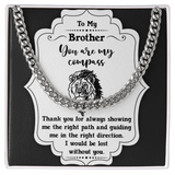 Cuban Chain Necklace for Brother, Meaningful Gift for Brother from Sister, Brother Birthday Present, Brother Christmas Gift, Brother Gifts