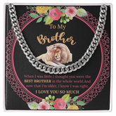 Cuban Chain Necklace for Brother, Brother Gifts, Brother Birthday Present, Meaningful Gift for Brother from Sister, Brother Christmas Gift