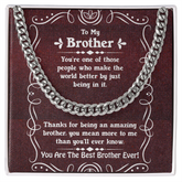 Cuban Chain Necklace for Brother, Brother Birthday Present, Meaningful Gift for Brother from Sister, Brother Christmas Gift, Brother Gifts