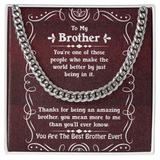 Cuban Chain Necklace for Brother, Brother Birthday Present, Meaningful Gift for Brother from Sister, Brother Christmas Gift, Brother Gifts