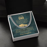 UNIDAZE Cuban Chain Necklace, Dad Necklace Gift, Dad Birthday Gift From Daughter, Father's Day Gifts, Sentimental Gift Dad ShineOn Fulfillment C30184T C30184TG lx-C30184 PB23-WOOD PT-4348 TNM-1 USER-188348