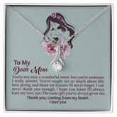 Dear Mom Alluring Beauty Necklace, Thoughtful Present from Son, Mom Necklace From daughter, Mothers Day Gift for Mom