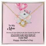 To My Mom Love Knot Necklace From Daughter, Thoughtful Present From Son, Mothers Day Gift To Mom