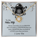 To My Police Wife Love Knot Necklace, Gift for Police Officer Wife, Police Wife Anniversary Present, Husband To Wife Birthday Gifts