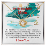 To My Beautiful Mom Love Knot Necklace From Daughter, Thoughtful Present From Son, Mothers Day Gift To Mom