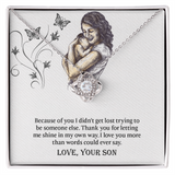 To My Mom Love Knot Necklace, Presents for Mom, Mothers Day Gift From Son, Mama Necklace
