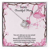 To My Beautiful Mom Love Knot Necklace from Daughter, Mothers Day Gift for Mom, Thoughtful Present from Son