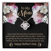To My Mom Love Knot Necklace From Daughter, Thoughtful Present From Son, Mothers Day Gift To Mom