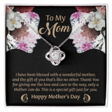 To My Mom Love Knot Necklace From Daughter, Thoughtful Present From Son, Mothers Day Gift To Mom