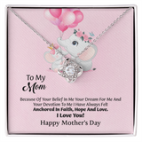 To My Mom Love Knot Necklace From Daughter, Thoughtful Present From Son, Mothers Day Gift To Mom