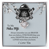 To My Police Wife Love Knot Necklace, Gift for Police Officer Wife, Police Wife Anniversary Present, Husband To Wife Birthday Gifts