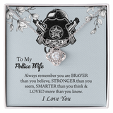 To My Police Wife Love Knot Necklace, Gift for Police Officer Wife, Police Wife Anniversary Present, Husband To Wife Birthday Gifts