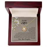 To My Mom Necklace, Mothers Day Necklace, Mom Birthday Gift From Daughter, Message Card Jewelry For Mom