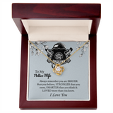 To My Police Wife Love Knot Necklace, Gift for Police Officer Wife, Police Wife Anniversary Present, Husband To Wife Birthday Gifts