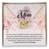 To My Mom Interlocking Hearts Necklace, Mothers Day Gift for Mom, Thoughtful Present from Son, Mom Necklace From daughter