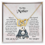 To My Mother Interlocking Hearts Necklace, Mothers Day Necklace For Mom, Mom Birthday Gift From Daughter, Message Card Jewelry For Mom