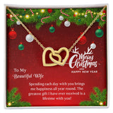 UNIDAZE Christmas Heart Necklace To My Beautiful Wife - Merry Christmas Gift For Wife - Holiday Gift For Her - Necklace To Wife - Gift From Husband ShineOn Fulfillment C30028T C30028TG lx-C30028 PB23-WOOD PT-4382 TNM-1 USER-188348