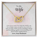 To My Wife Interlocking Hearts Necklace, Wife Jewelry, Romantic Anniversary Gift For Wife, Wife Birthday Gift, Necklace For Wife
