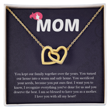 Mom Interlocking Hearts Necklace, Mothers Day Gift for Mom, Thoughtful Present from Son, Mom Necklace From daughter