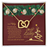 UNIDAZE Christmas Heart Necklace To My Wife, Merry Christmas Gift For Wife, Holiday Gift For Her, Necklace To Wife, Gift From Husband ShineOn Fulfillment C30028T C30028TG lx-C30028 PB23-WOOD PT-4382 TNM-1 USER-188348