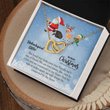 Unbiological Sister Interlocking Hearts Necklace, Christmas Gift for Sister, Beautiful Necklace for Birthday, Sister Graduation Gift