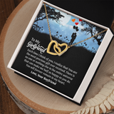 To My Girlfriend interlocking hearts Necklace, Gift for Girlfriend, Anniversary Gift for Girlfriend, Girlfriend Birthday Gift