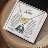 To My Mother Interlocking Hearts Necklace, Mothers Day Necklace For Mom, Mom Birthday Gift From Daughter, Message Card Jewelry For Mom