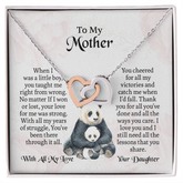 To My Mother Interlocking Hearts Necklace, Mothers Day Necklace For Mom, Mom Birthday Gift From Daughter, Message Card Jewelry For Mom