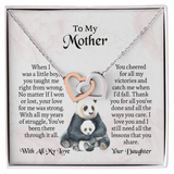 To My Mother Interlocking Hearts Necklace, Mothers Day Necklace For Mom, Mom Birthday Gift From Daughter, Message Card Jewelry For Mom