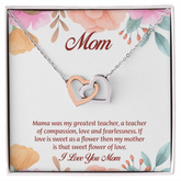 Mom Interlocking Hearts Necklace, Mothers Day Gift for Mom, Thoughtful Present from Son, Mom Necklace From daughter