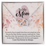 To My Mom Interlocking Hearts Necklace, Mothers Day Gift for Mom, Thoughtful Present from Son, Mom Necklace From daughter